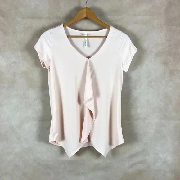 NY COLLECTION Pink Asymmetrical Ruffled Top NWT Small - Picture 1 of 6